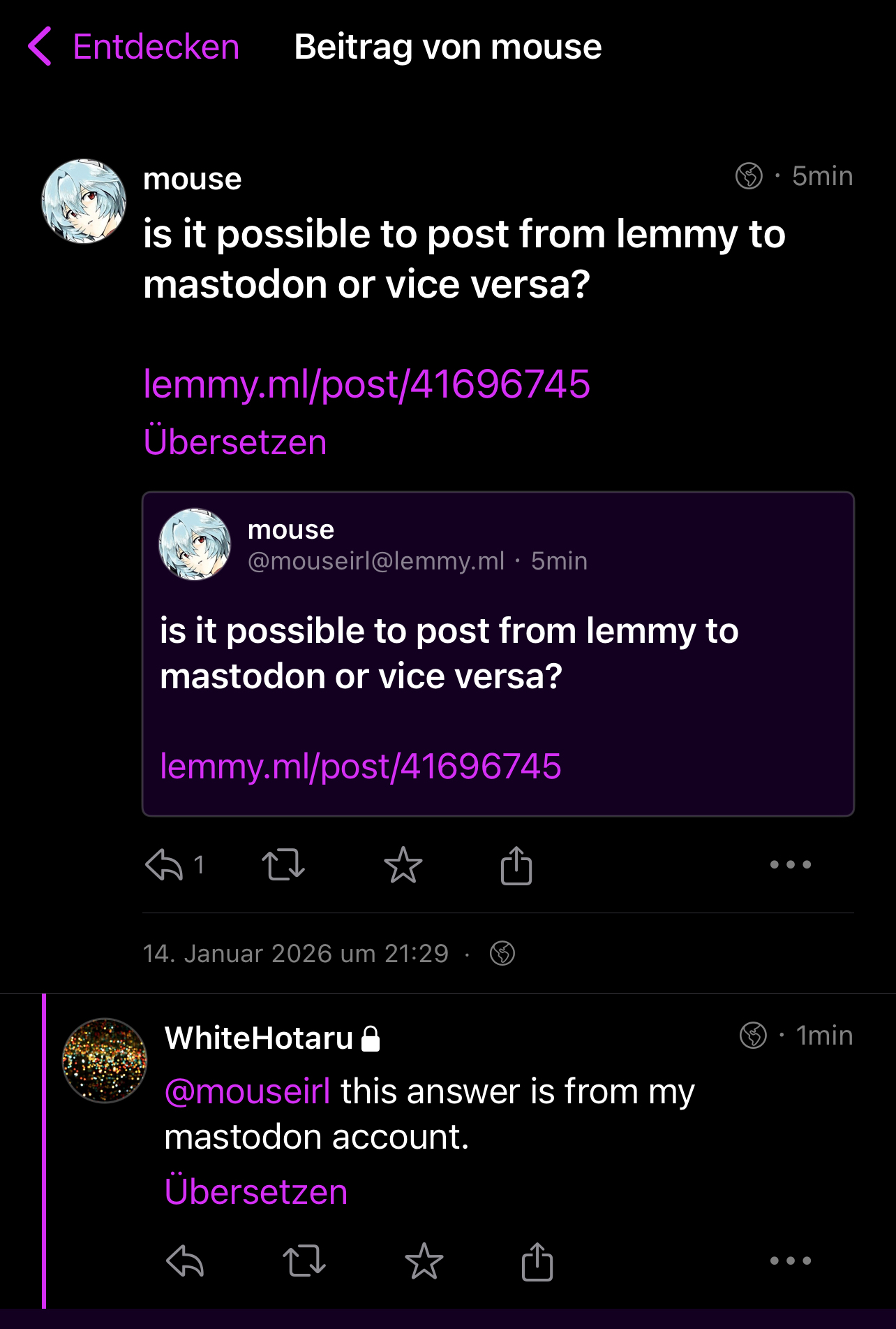 This post seen from a Mastodon client