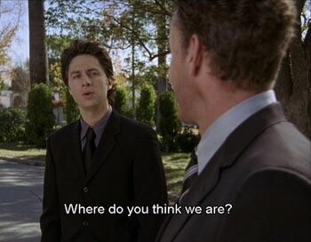 Image of JD from Scrubs asking "Where do you think we are?"