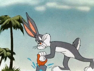 A gif of Buggs Bunny sawing Florida off from the US, after which it drifts off to sea