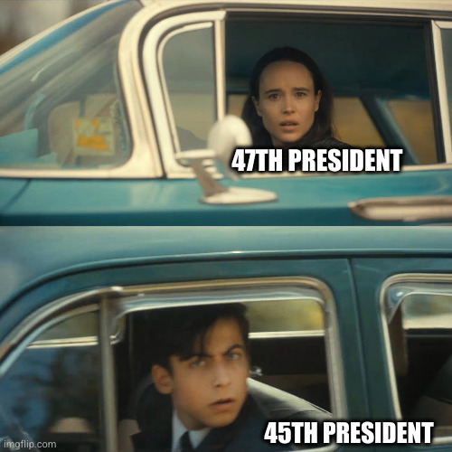 Umbrella Academy meme: 47th and 45th President