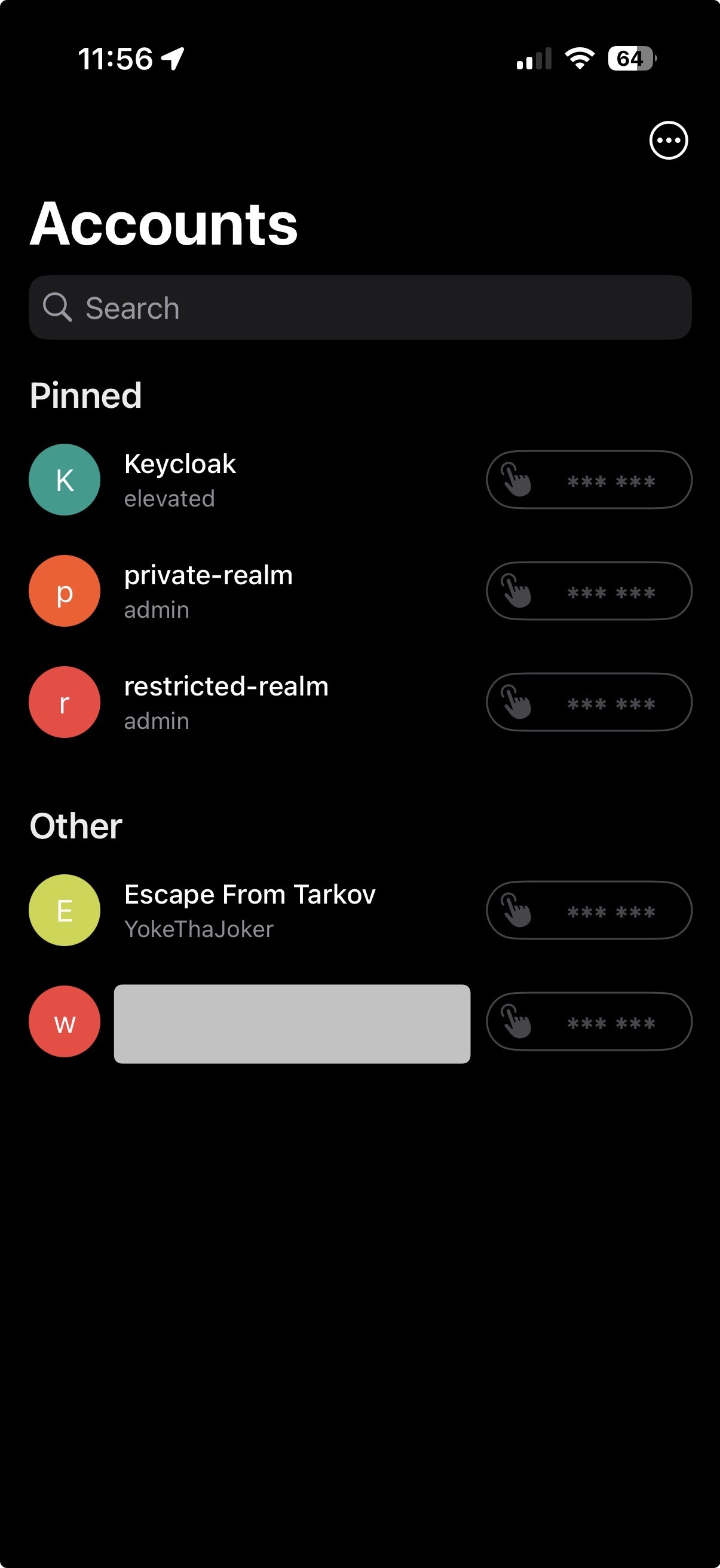 After scanning key it shows you your accounts